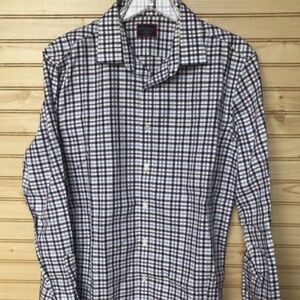 UNTUCKit Blue/Purple Slim Fit Richebourg Wrinkle Free Light Flannel Shirt Men L